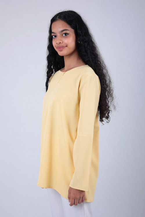 Light Yellow Mia Premium Crepe Blouse