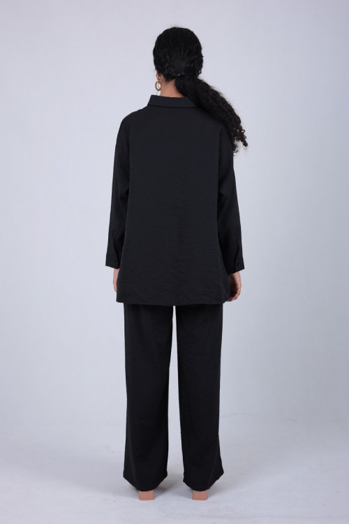 Black Kiera Top & Pants Co-Ord Set