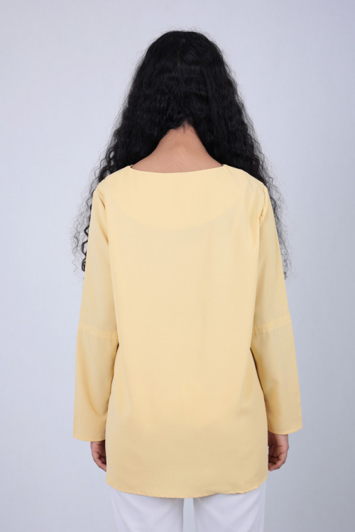 Light Yellow Mia Premium Crepe Blouse