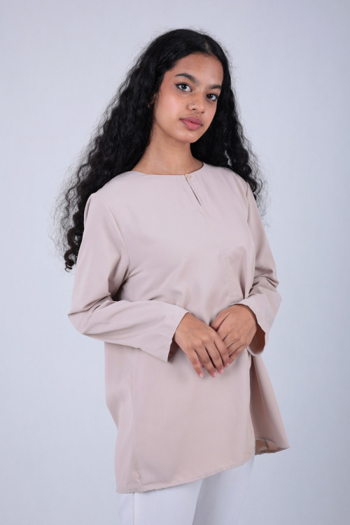 Beige Mia Premium Crepe Blouse
