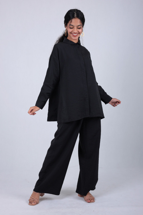 Black Kiera Top & Pants Co-Ord Set