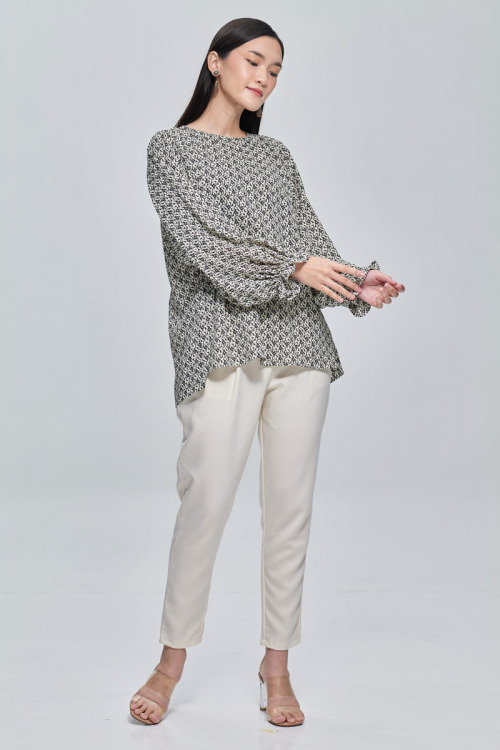 Black Raina Silk Soft Chiffon Blouse