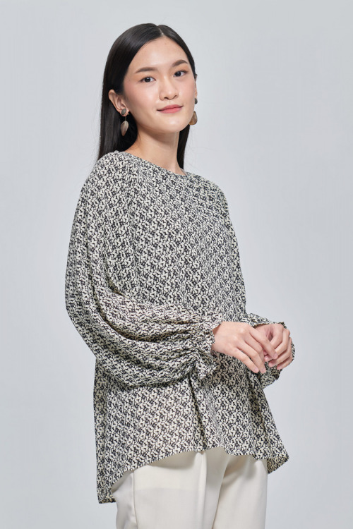 Black Raina Silk Soft Chiffon Blouse
