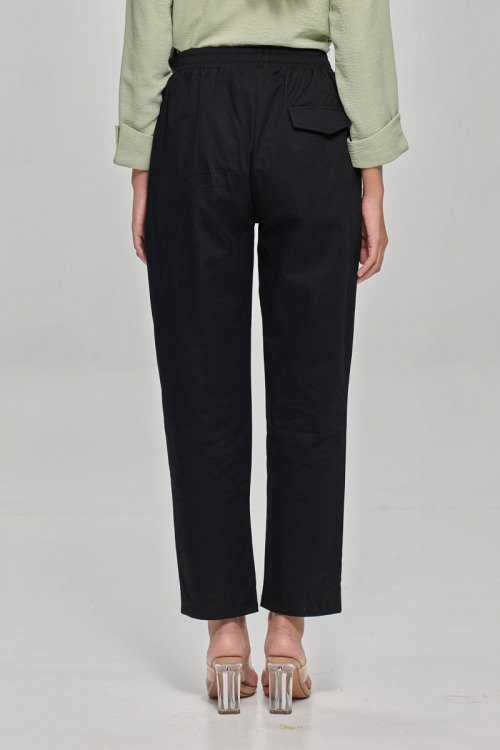 Black Adele Cotton Pants