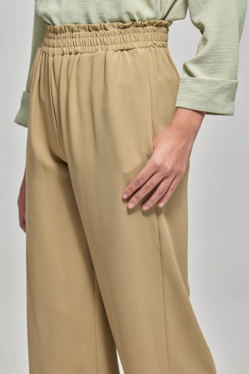 Beige Becca Soft Crepe Pants