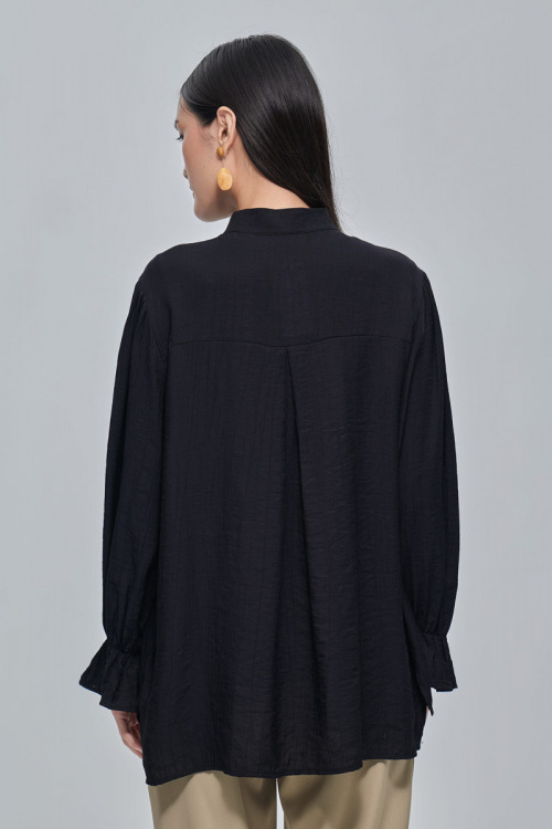 Black Yasmeen Cotton Viscose Shirt