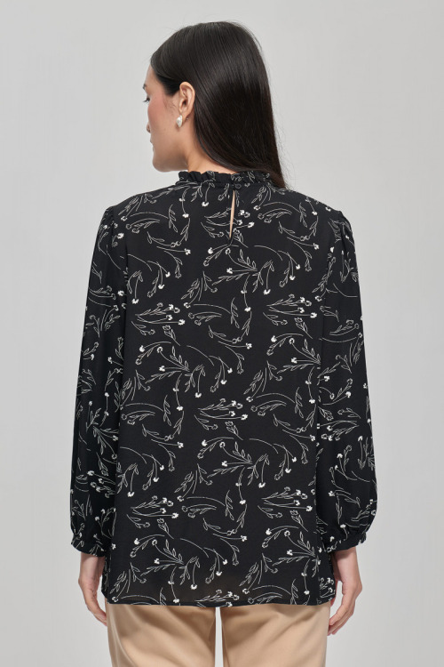 Black Dalia Abstract Printed Blouse