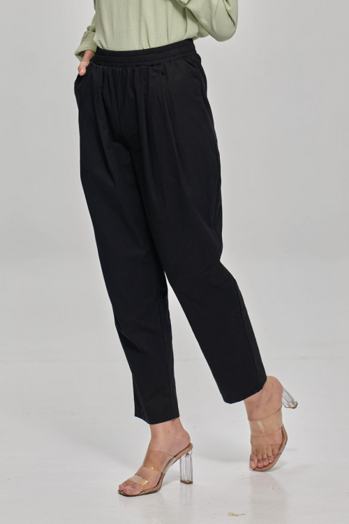 Black Adele Cotton Pants
