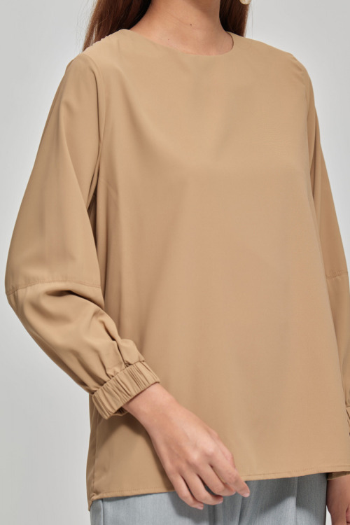 Brown Tya Premium Crepe Blouse