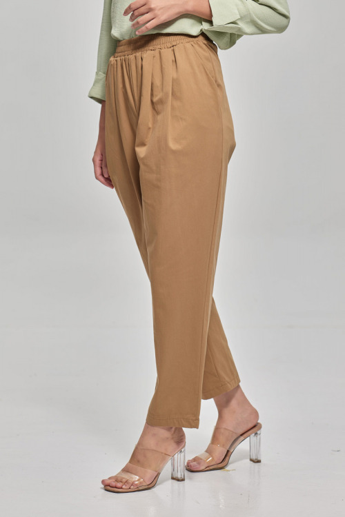 Brown Adele Cotton Pants