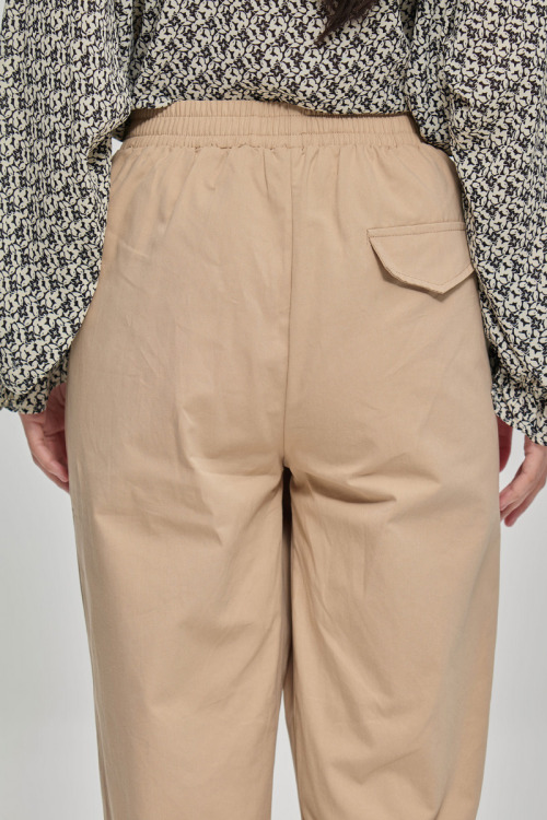 Beige Adele Cotton Pants