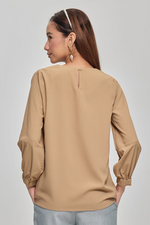 Brown Tya Premium Crepe Blouse