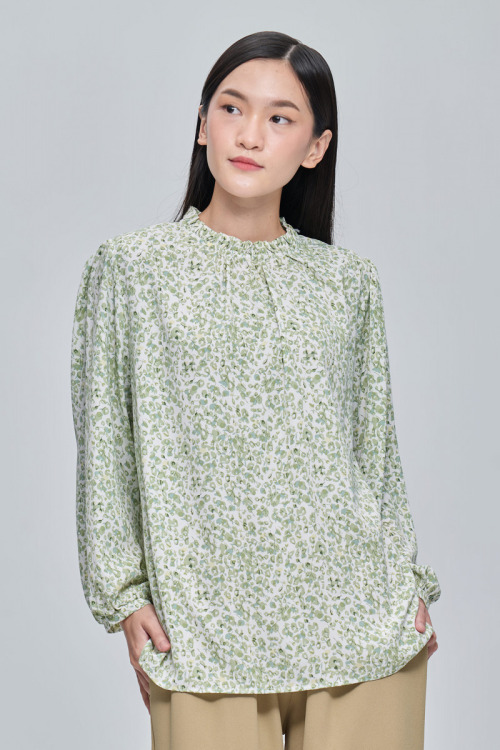 Green Dalia Ditsy Printed Blouse