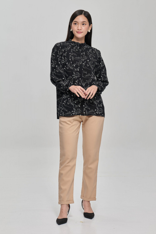 Black Dalia Abstract Printed Blouse