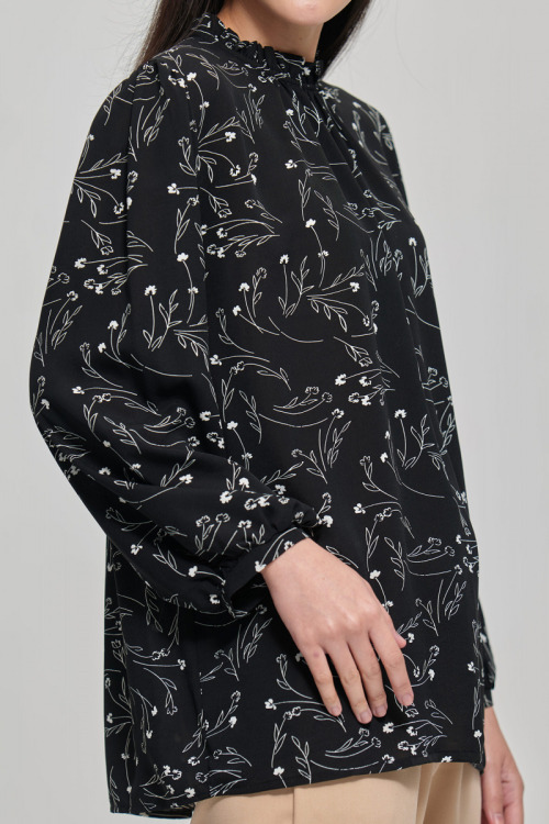 Black Dalia Abstract Printed Blouse