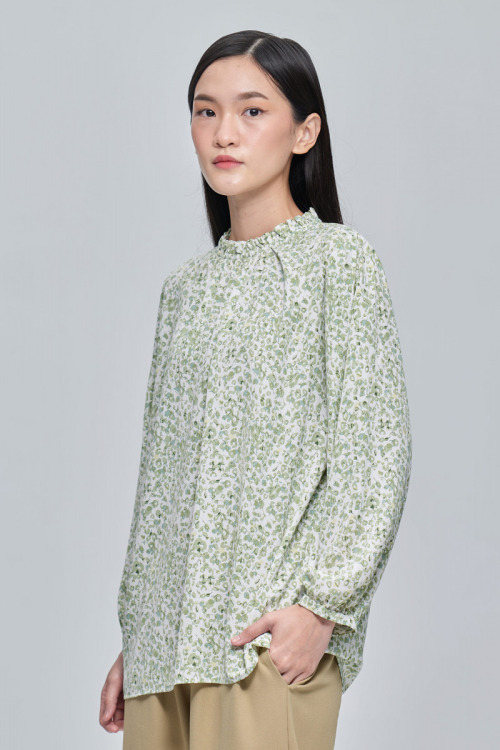 Green Dalia Ditsy Printed Blouse