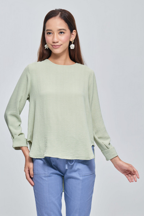 Green Stella Premium Chiffon Blouse