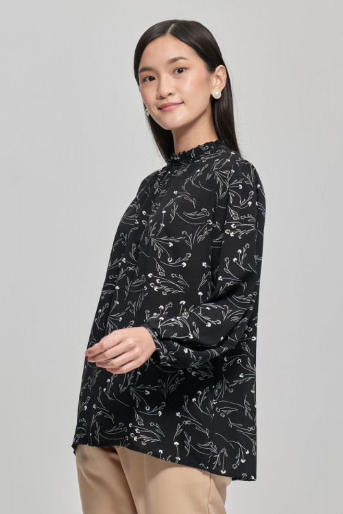 Black Dalia Abstract Printed Blouse