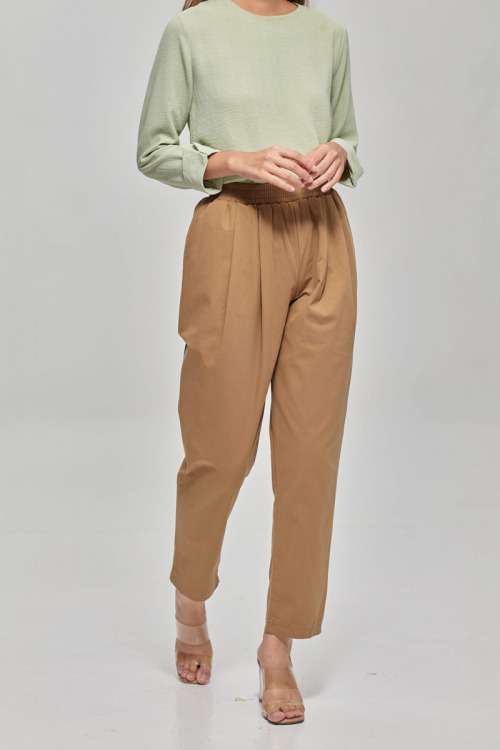 Brown Adele Cotton Pants