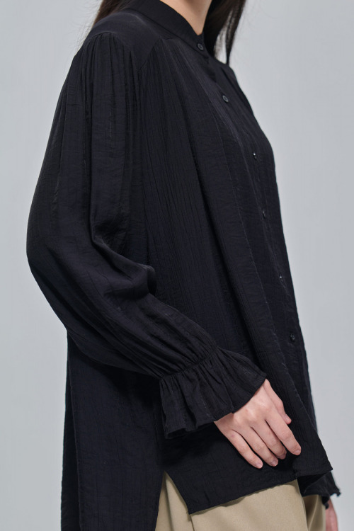 Black Yasmeen Cotton Viscose Shirt