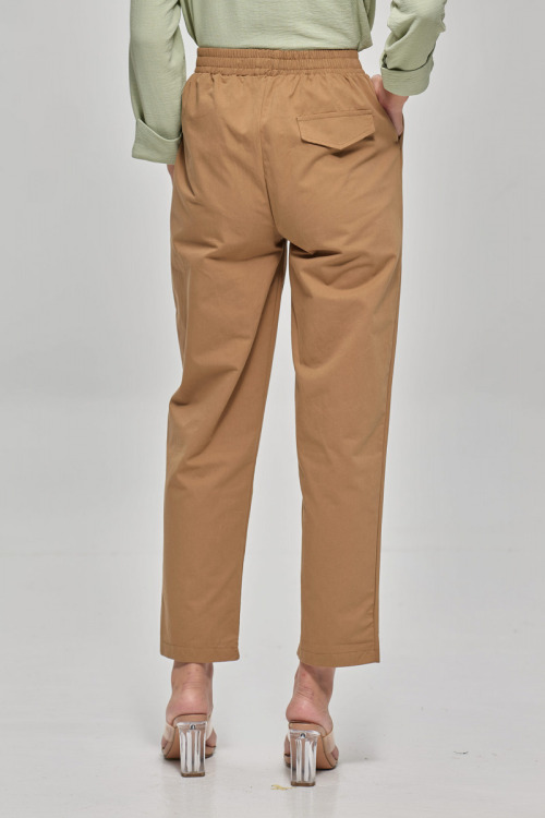 Brown Adele Cotton Pants