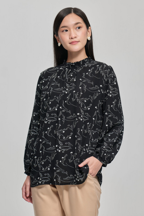 Black Dalia Abstract Printed Blouse