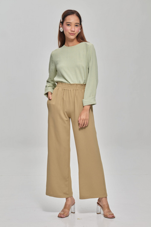 Beige Becca Soft Crepe Pants