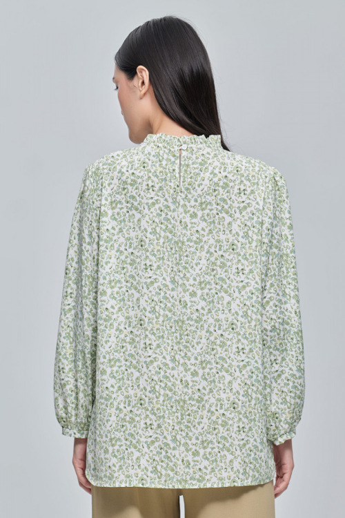 Green Dalia Ditsy Printed Blouse
