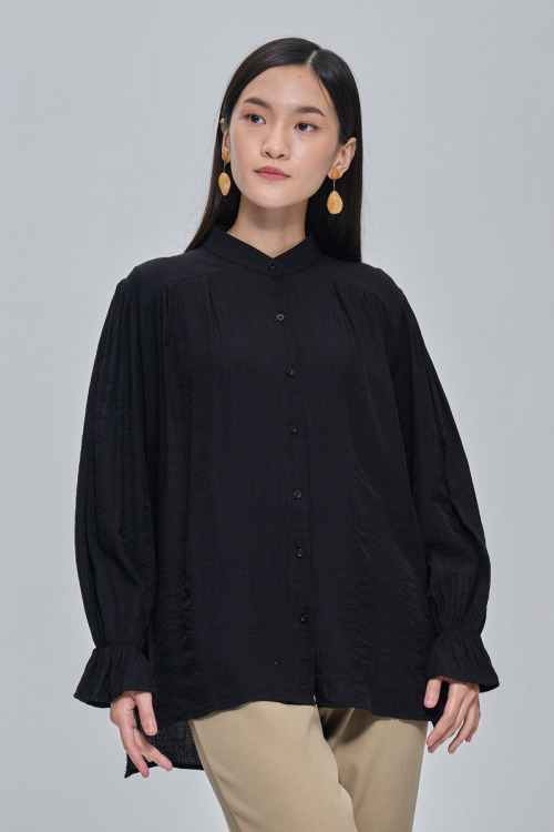 Black Yasmeen Cotton Viscose Shirt