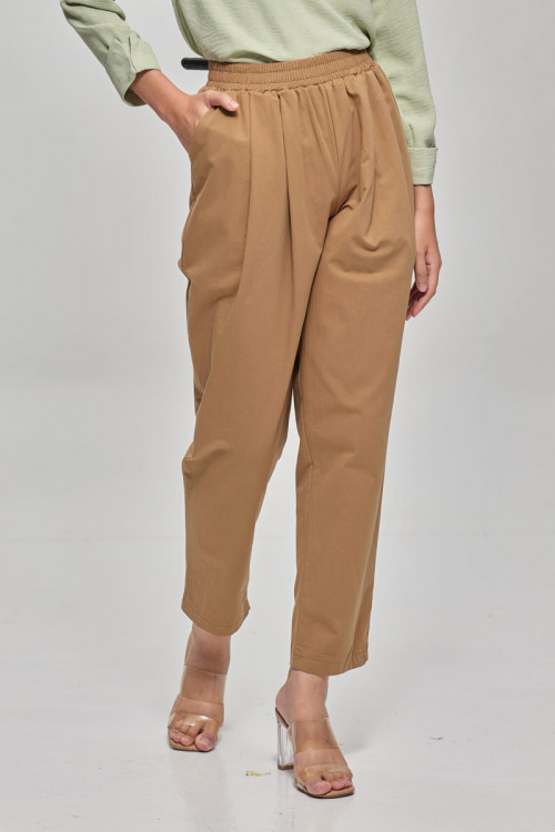 Brown Adele Cotton Pants