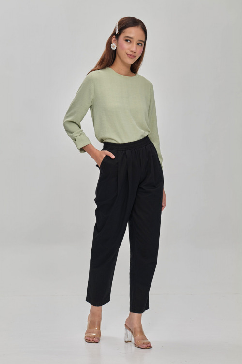 Black Adele Cotton Pants