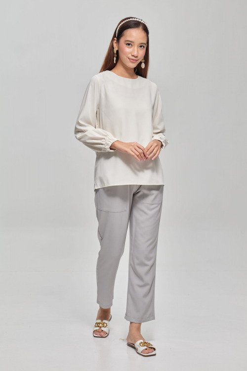 White Tya Premium Crepe Blouse