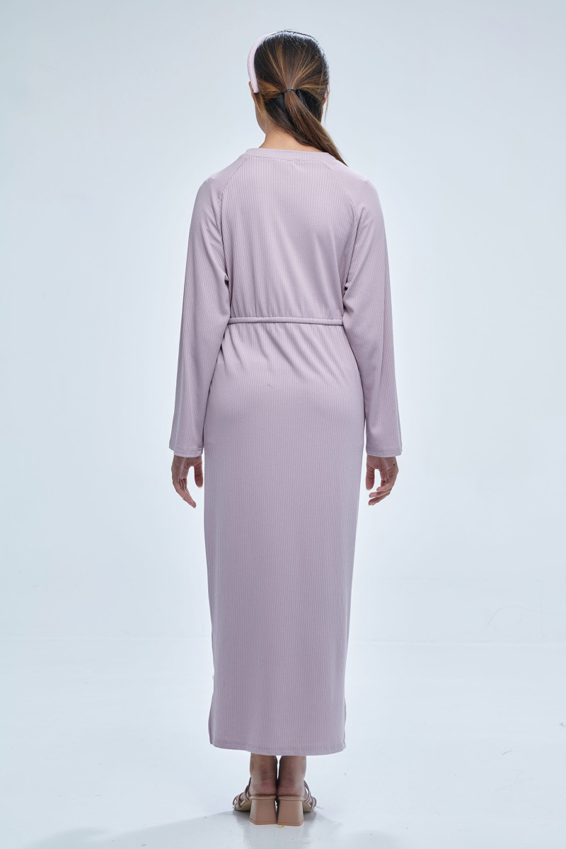 Thistle Purple Lana Ribbon Tie Knit Dress