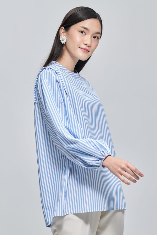 Blue Valeria Polyester Blouse