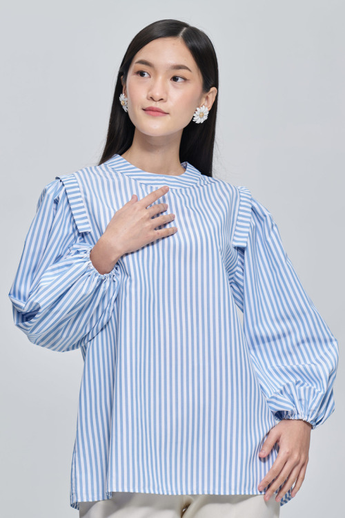 Blue Valeria Polyester Blouse