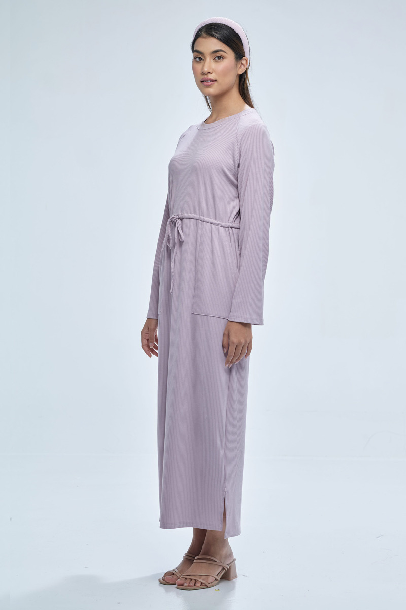 Thistle Purple Lana Ribbon Tie Knit Dress