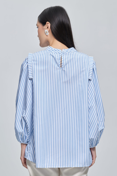 Blue Valeria Polyester Blouse