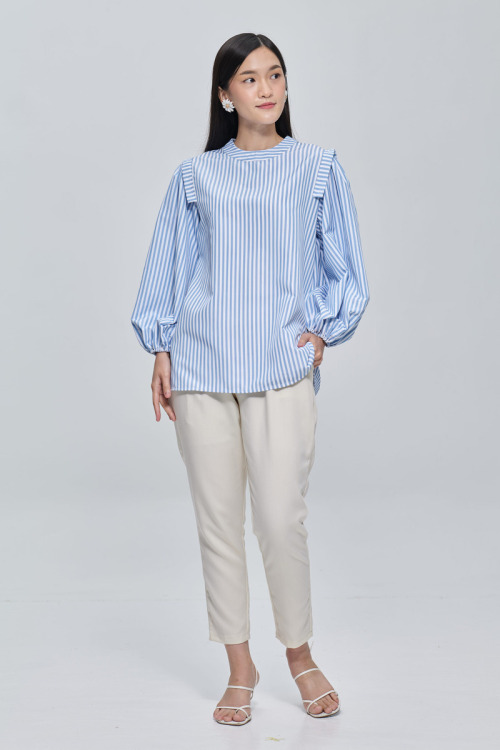 Blue Valeria Polyester Blouse