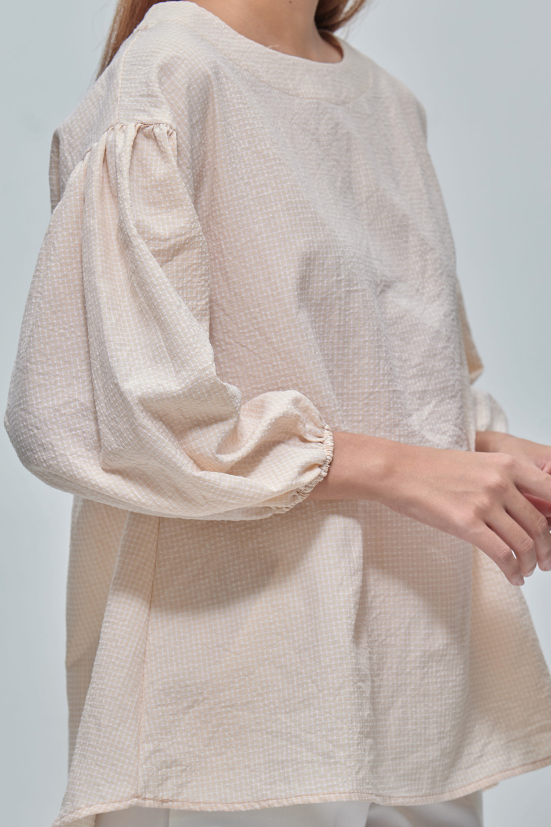 Beige Joselyn Balloon Sleeve Blouse