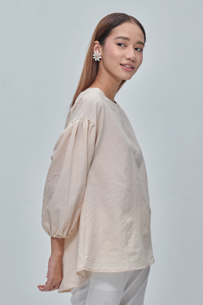 Beige Joselyn Balloon Sleeve Blouse
