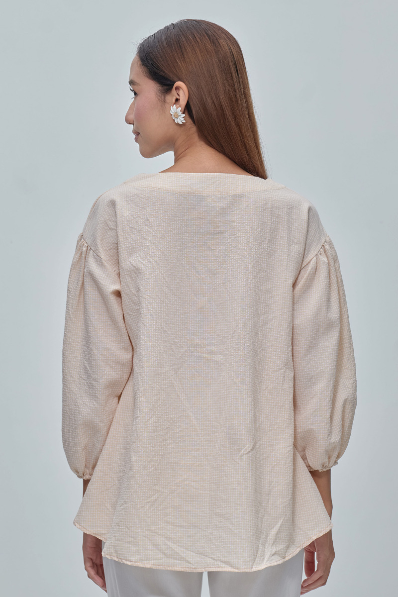 Beige Joselyn Balloon Sleeve Blouse