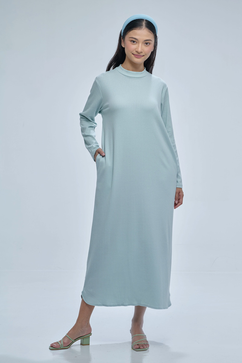 Pale Green Ruby 2.0 Ribbed Dress