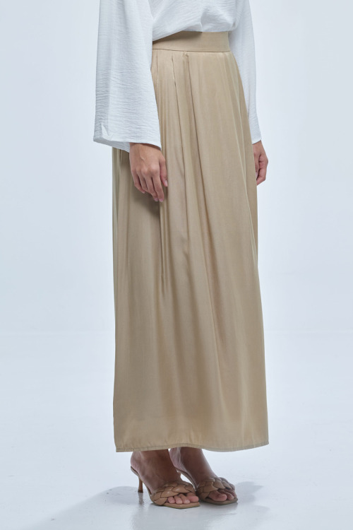 Dusty Yellow Gracyn Cotton Silk Skirt