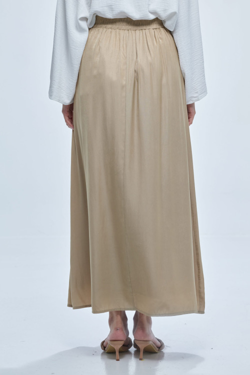 Dusty Yellow Gracyn Cotton Silk Skirt