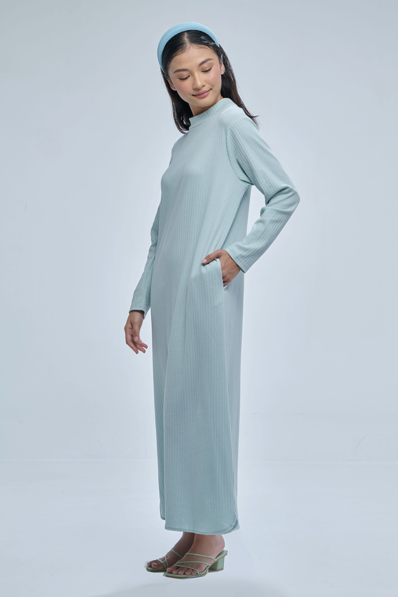 Pale Green Ruby 2.0 Ribbed Dress