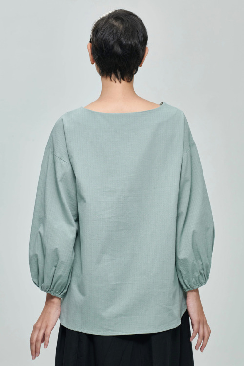 Pastel Green Odele Balloon Sleeve Blouse