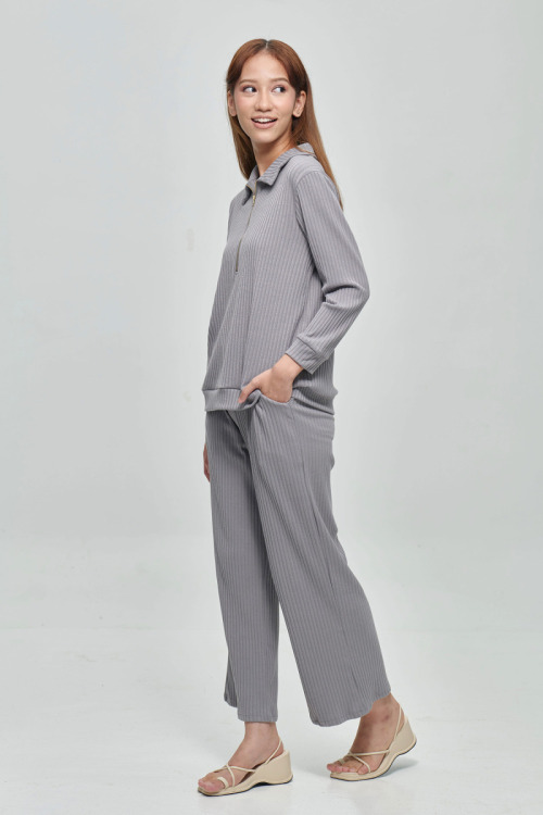 Grey Joana Zip-Up Lounge Set