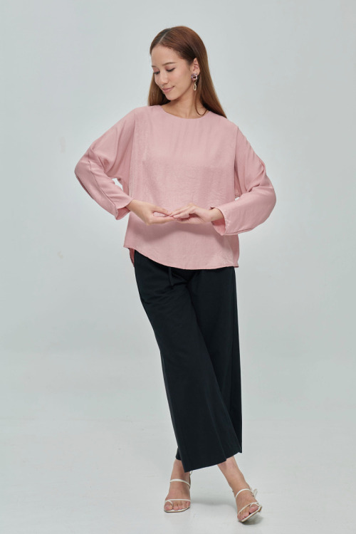 Pink Basic Plain Loose Top