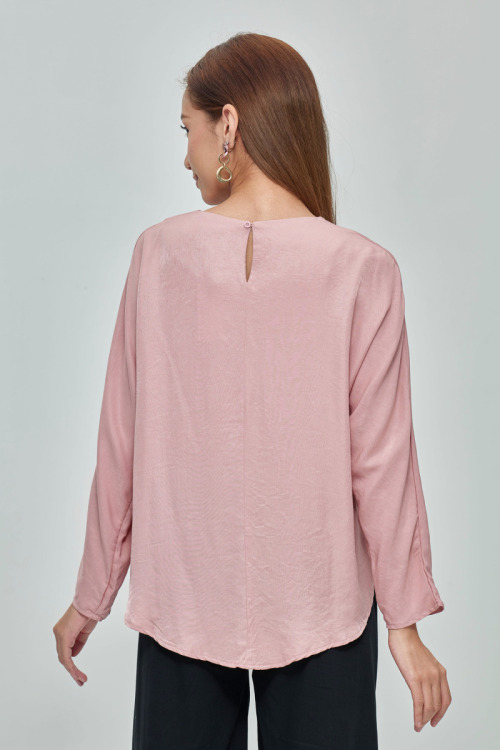 Pink Basic Plain Loose Top